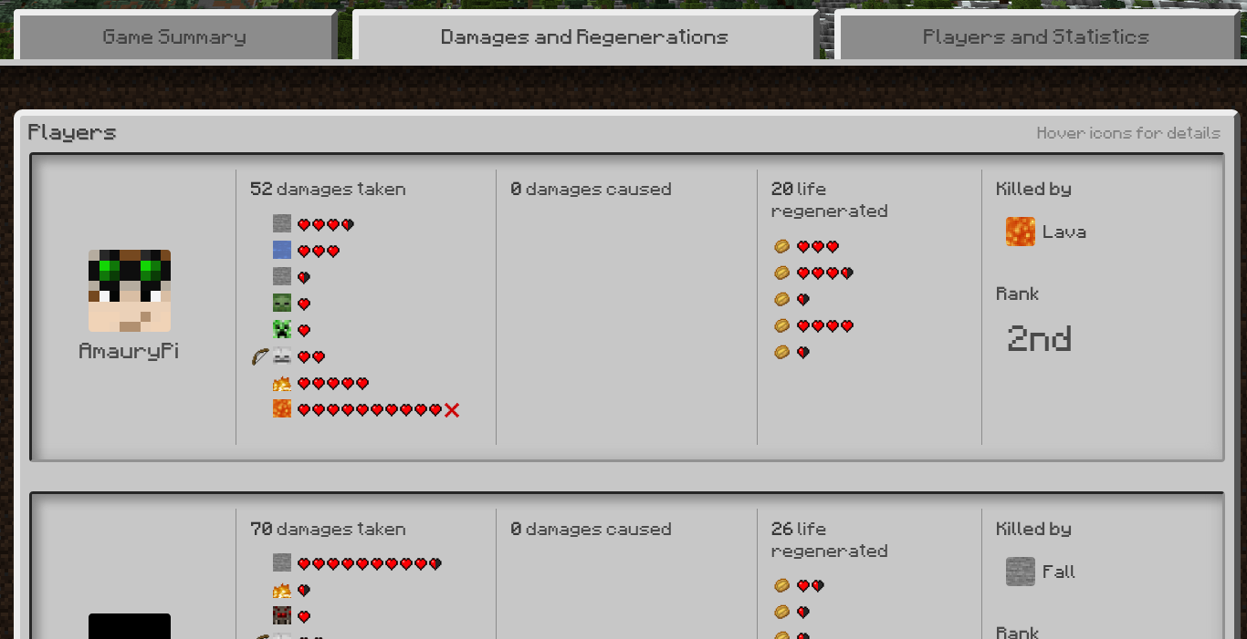 Hawk's damages and regeneration section